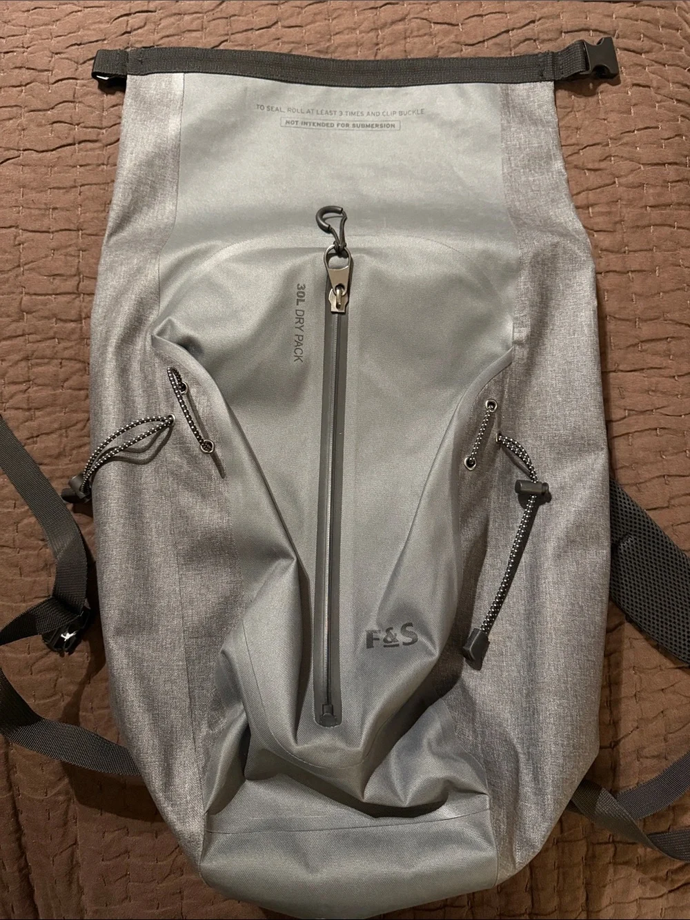 Field & Stream Gray 30L Dry Pack Roll-Top Backpack